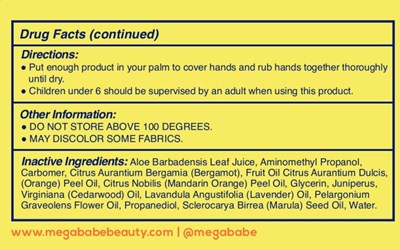 Directions: Put Enough Product In Your Palm To Cover Hands And Rub Hands Together Thoroughly Until Dry. (Hand Sani 2 Oz Gel Drug Facts Continued)
